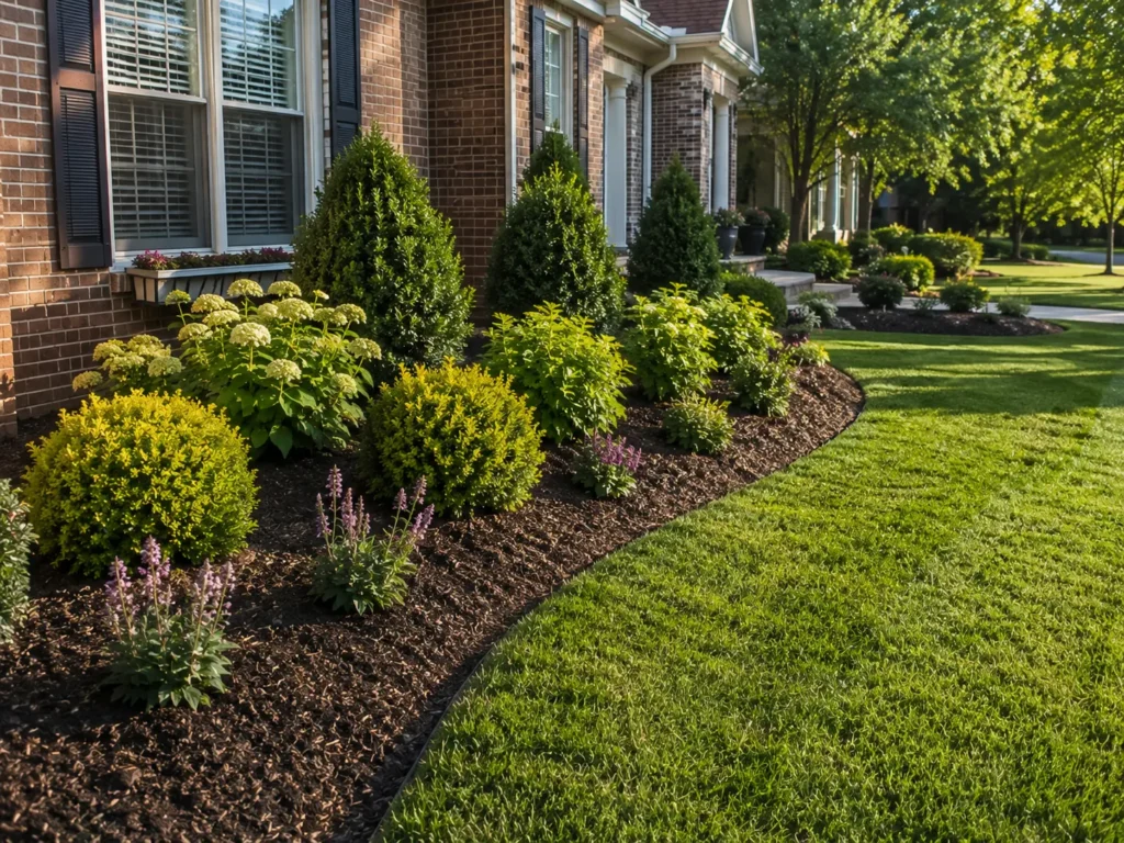 Landscape bed installation in Troutman NC by Green Ridge Landscaping